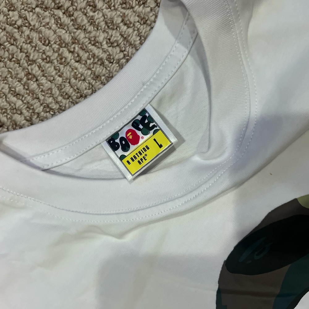 Bape White Camo Ape Tee - Picture 3 of 4